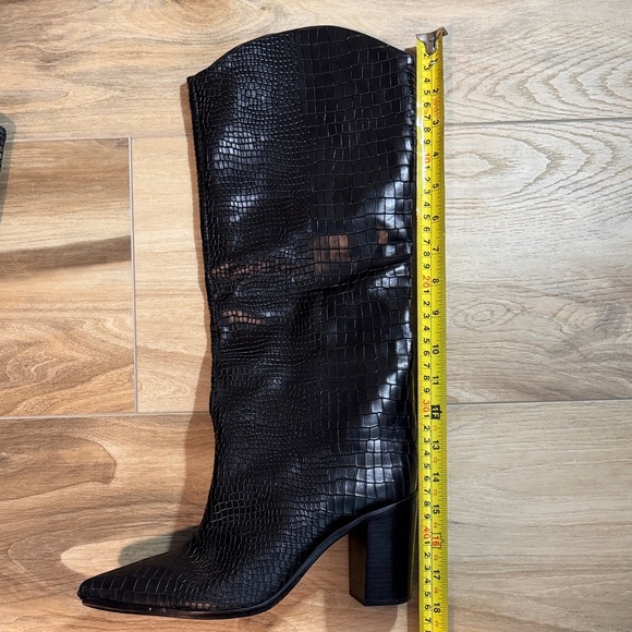 Schutz Croco-Embossed Leather Knee-High Boots | Size 8.5 - Picture 8 of 10